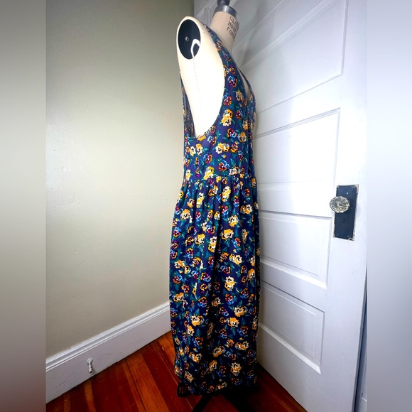 VTG Honors Target Floral Romper Dress Cotton 90s Midi - Picture 2 of 10